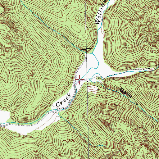 Topographic Map of Williams Creek, TN