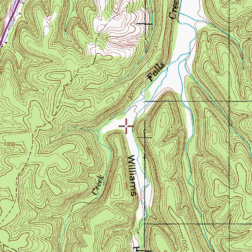 Topographic Map of Williams Hollow, TN