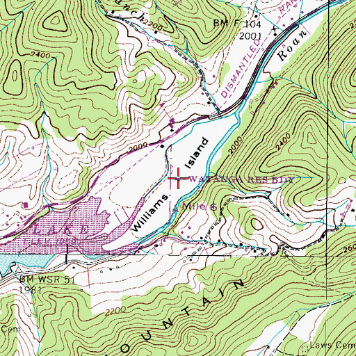 Topographic Map of Williams Island, TN