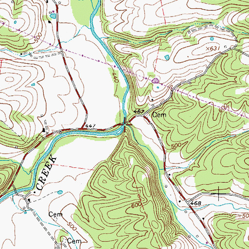 Topographic Map of Williamson Branch, TN