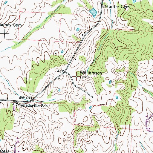 Topographic Map of Williamson Cemetery, TN