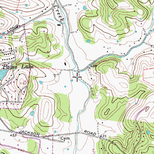 Topographic Map of Willis Branch, TN