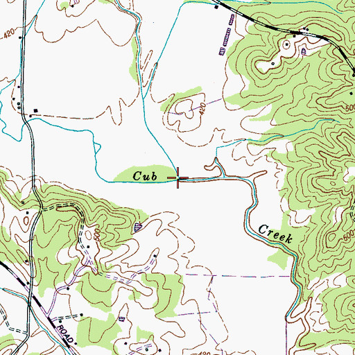 Topographic Map of Willow Creek, TN
