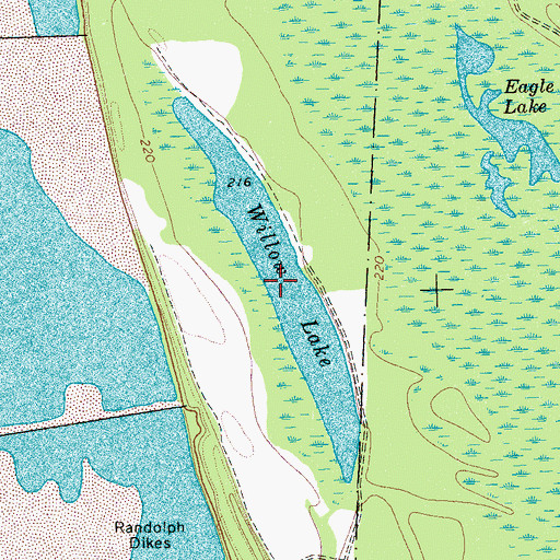 Topographic Map of Willow Lake, TN