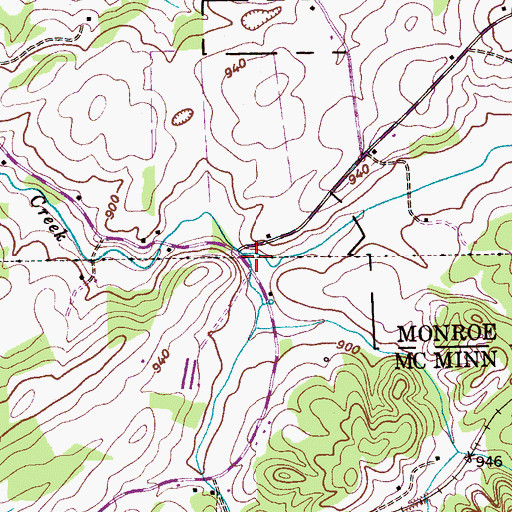 Topographic Map of Wilson Branch, TN