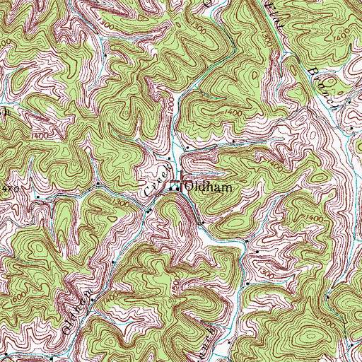 Topographic Map of Wilson Branch, TN