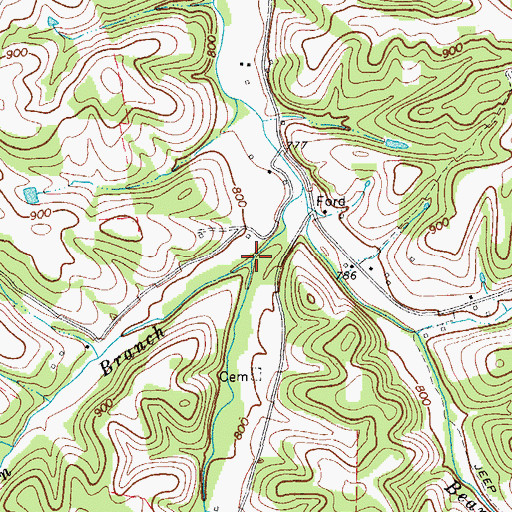 Topographic Map of Wilson Branch, TN