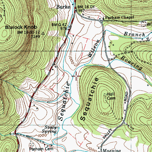 Topographic Map of Wilson Branch, TN