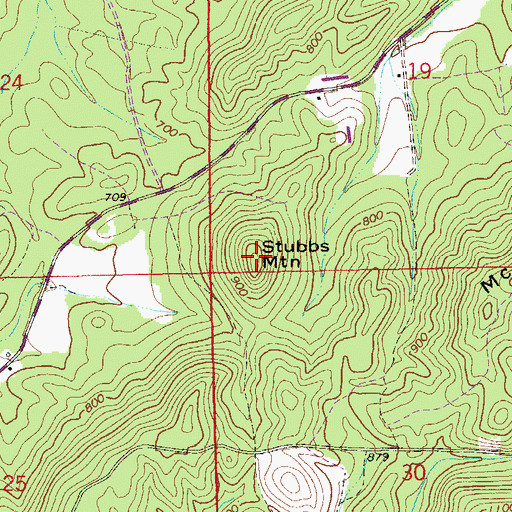 Topographic Map of Stubbs Mountain, AL