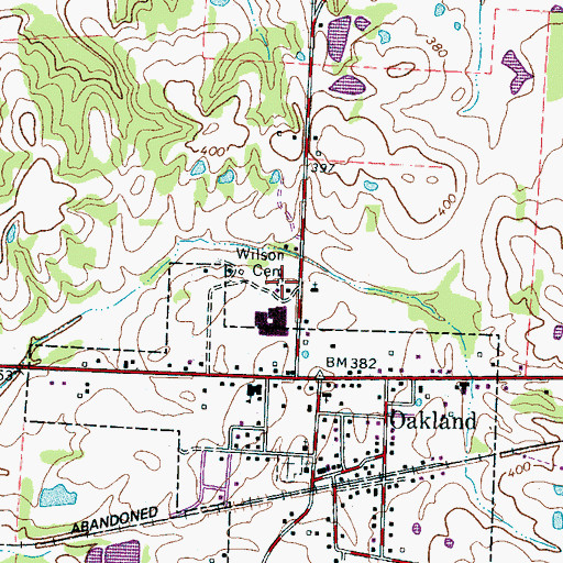 Topographic Map of Wilson Cemetery, TN