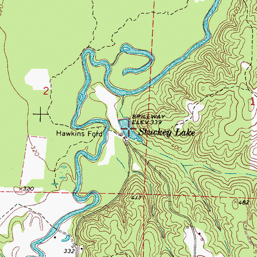 Topographic Map of Stuckey Lake, AL