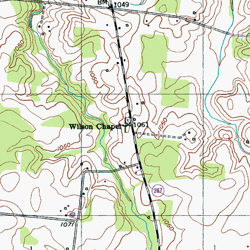 Topographic Map of Wilson Chapel, TN