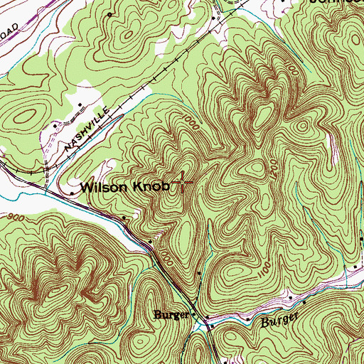 Topographic Map of Wilson Knob, TN