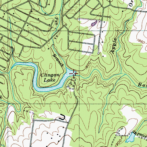 Topographic Map of Wilson Pen Branch, TN