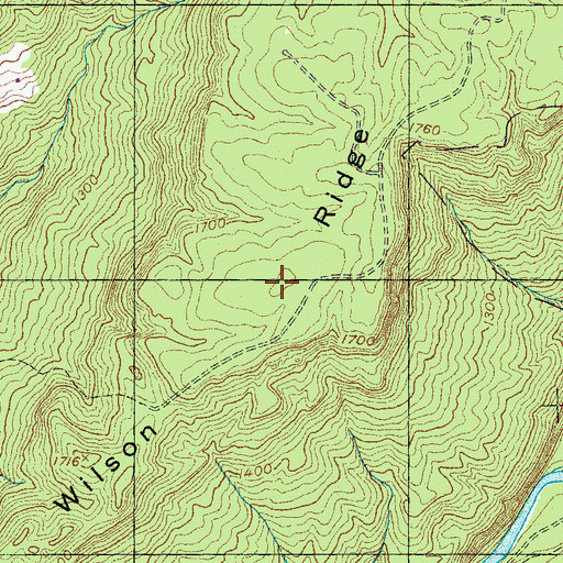Topographic Map of Wilson Ridge, TN