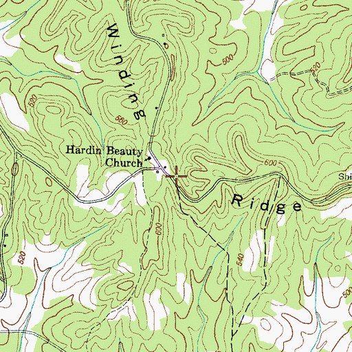 Topographic Map of Winding Ridge, TN