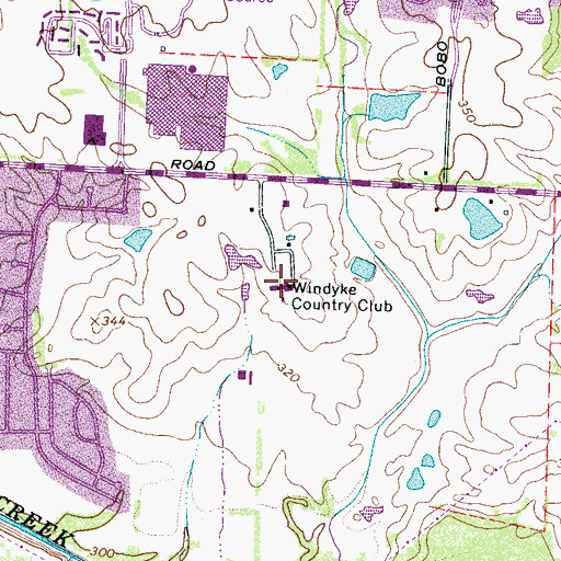 Topographic Map of Windyke Country Club, TN