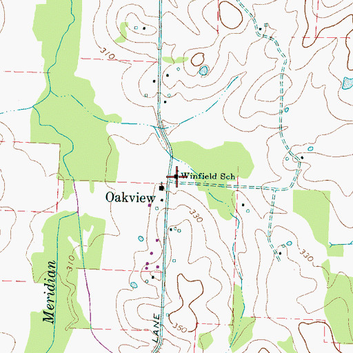 Topographic Map of Winfield School, TN