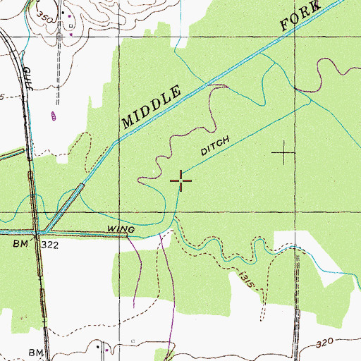 Topographic Map of Wing Ditch, TN