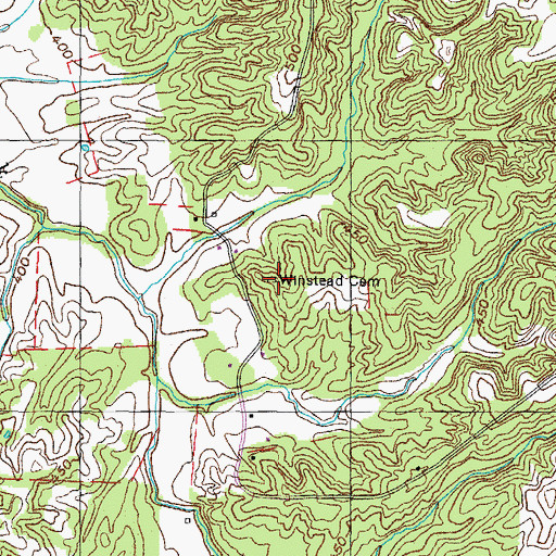 Topographic Map of Winstead Cemetery, TN