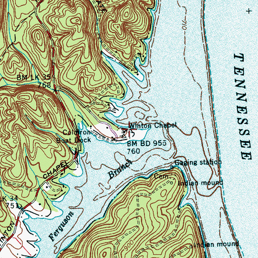 Topographic Map of Winton Chapel, TN