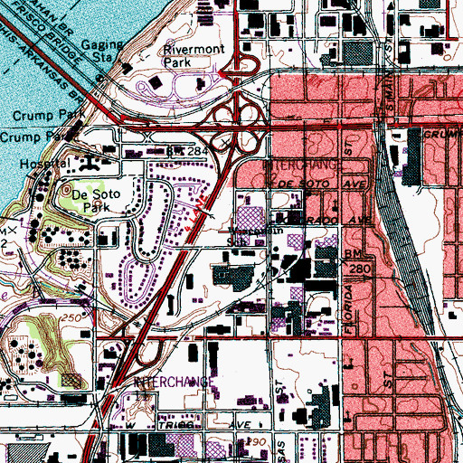 Topographic Map of Wisconsin School, TN