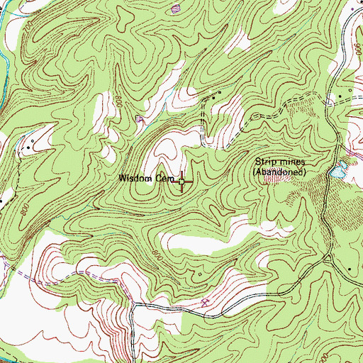 Topographic Map of Wisdom Cemetery, TN