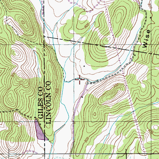 Topographic Map of Wise Hollow, TN