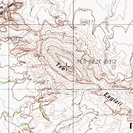 Topographic Map of Tsai Skizzi Rock, AZ