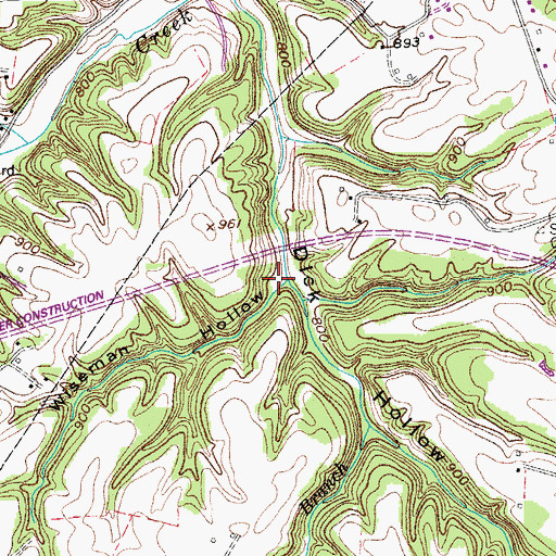 Topographic Map of Wiseman Hollow, TN