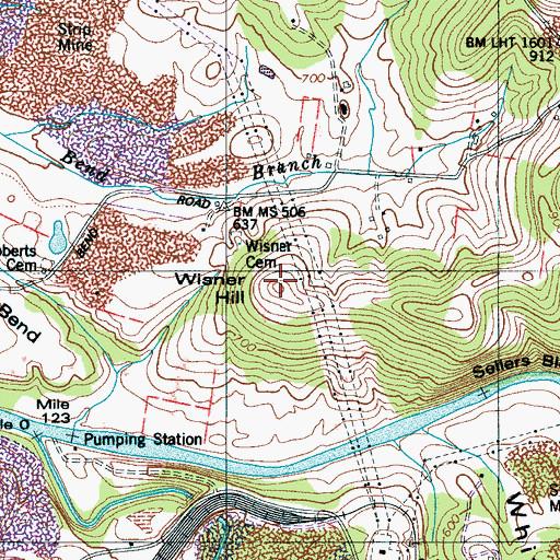 Topographic Map of Wisner Hill, TN