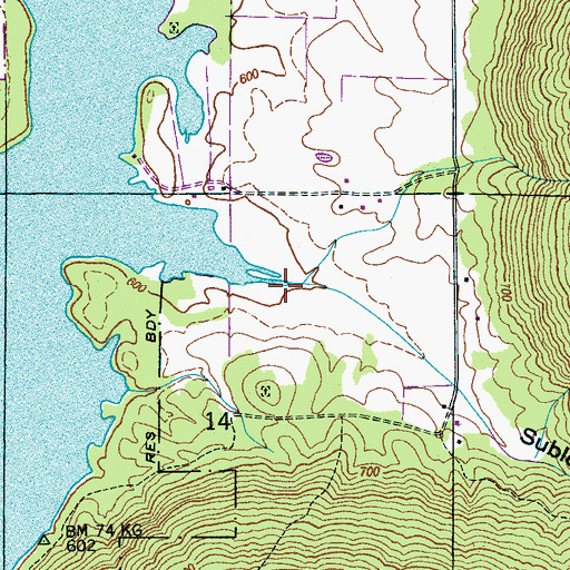 Topographic Map of Sublett Gap Hollow, AL