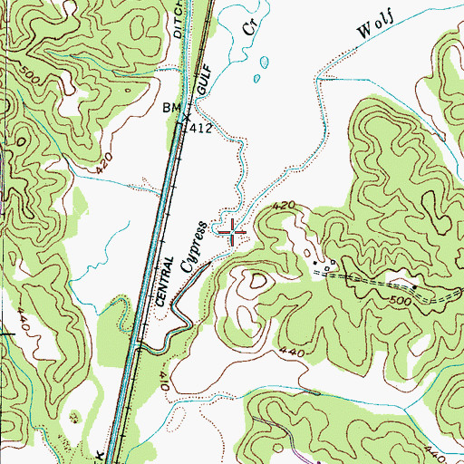 Topographic Map of Wolf Branch, TN