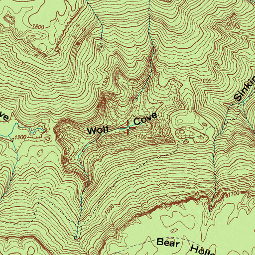 Topographic Map of Wolf Cove, TN
