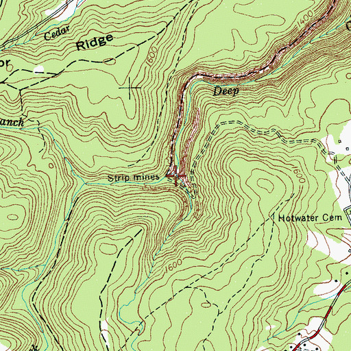 Topographic Map of Wolf Creek, TN