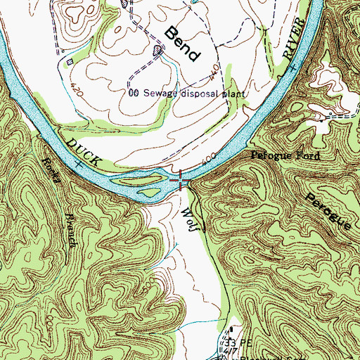 Topographic Map of Wolf Creek, TN
