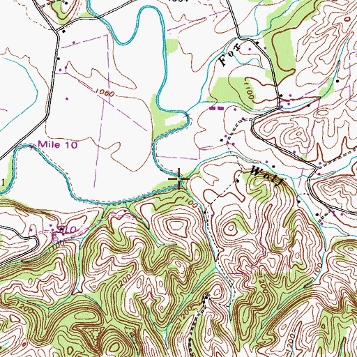 Topographic Map of Wolf Creek, TN