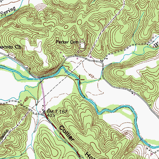 Topographic Map of Wolf Creek, TN