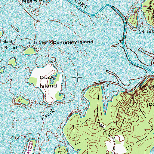 Topographic Map of Wolf Creek, TN