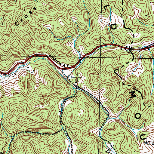 Topographic Map of Wolf Creek School, TN