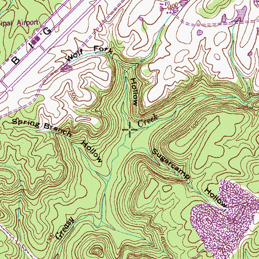 Topographic Map of Wolf Fork Hollow, TN