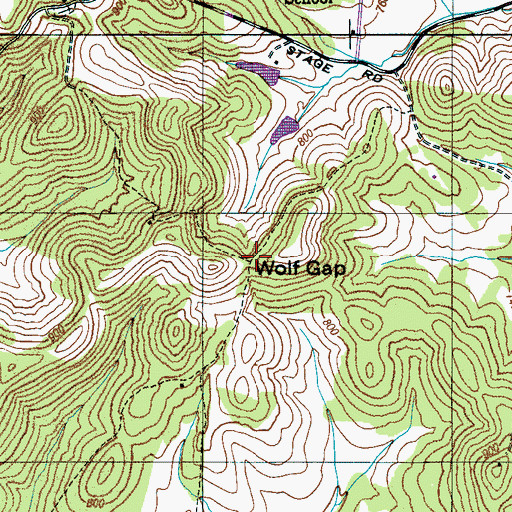 Topographic Map of Wolf Gap, TN