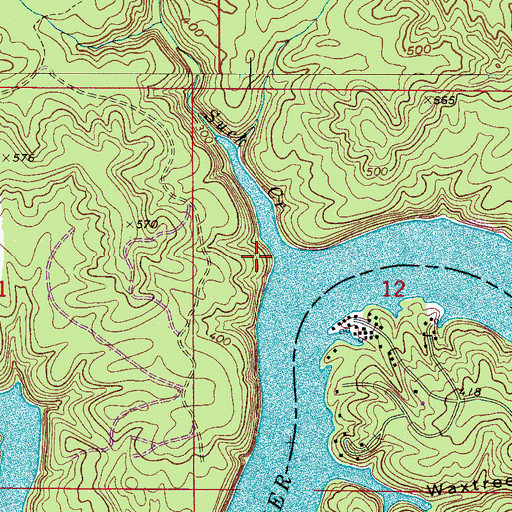 Topographic Map of Suck Creek, AL