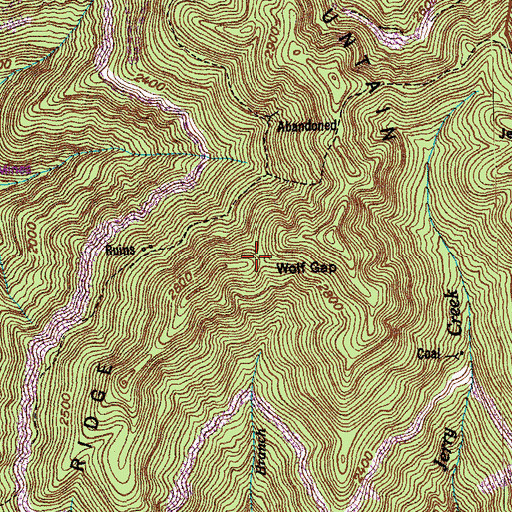 Topographic Map of Wolf Gap, TN