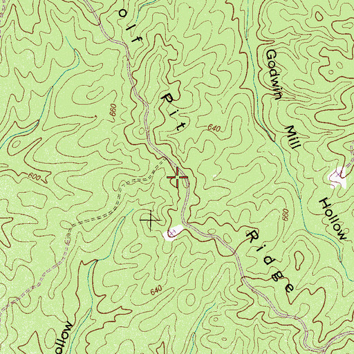 Topographic Map of Wolf Pit Ridge, TN