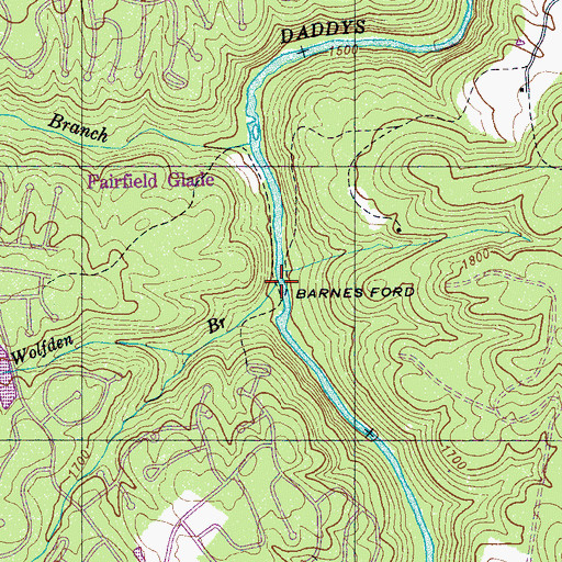 Topographic Map of Wolfden Branch, TN