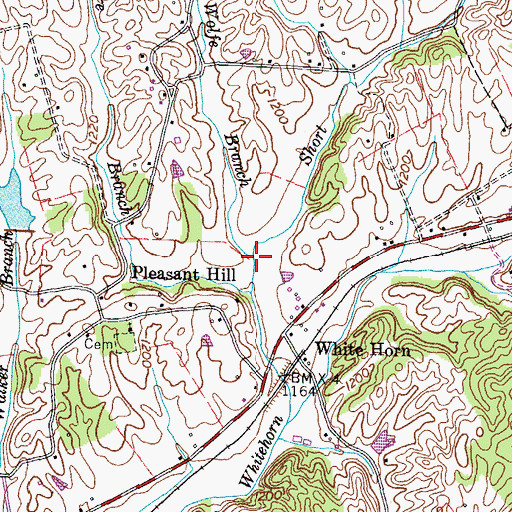 Topographic Map of Wolfe Branch, TN