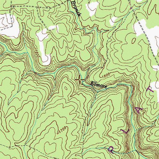 Topographic Map of Wolfpen Branch, TN