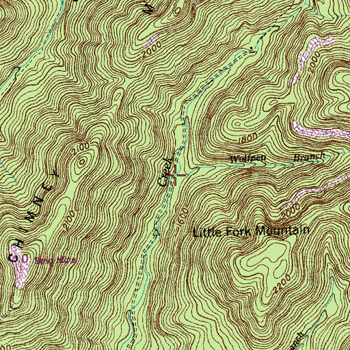 Topographic Map of Wolfpen Branch, TN