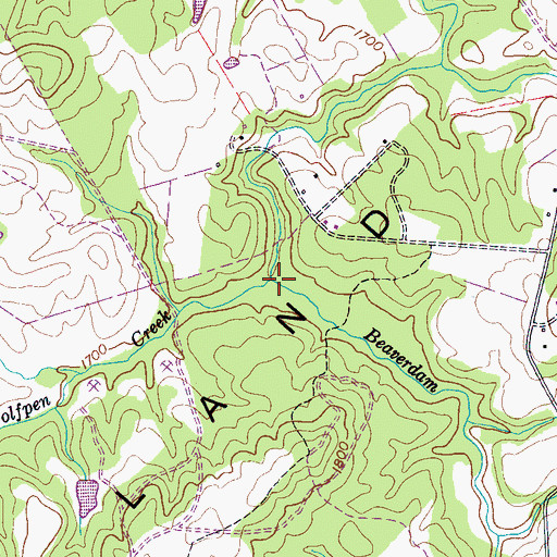 Topographic Map of Wolfpen Creek, TN